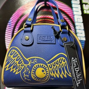 ⚡️Von Dutch Originals Bowling Bag in Blue with Gold Eyeball Design tags:$149